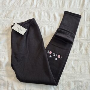 Resinta girls size 10-12 years black cat knee warm leggings NWT